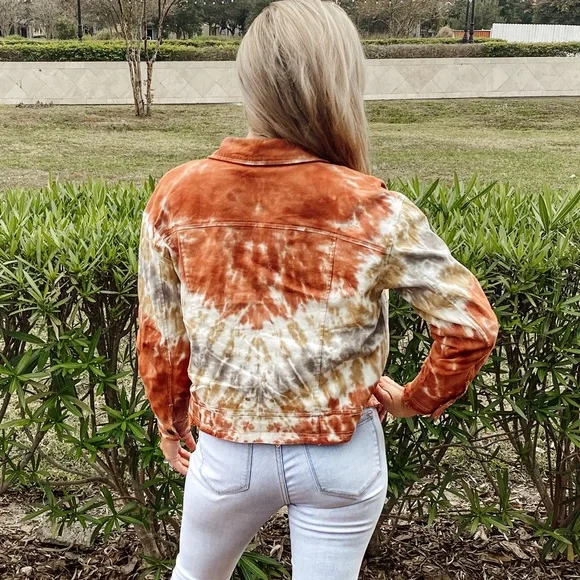 Tie dye raw hem crop jacket - Picture 4 of 7